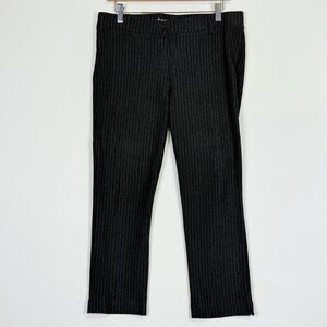 Betabrand Black Pinstripe Dress Pants - capris